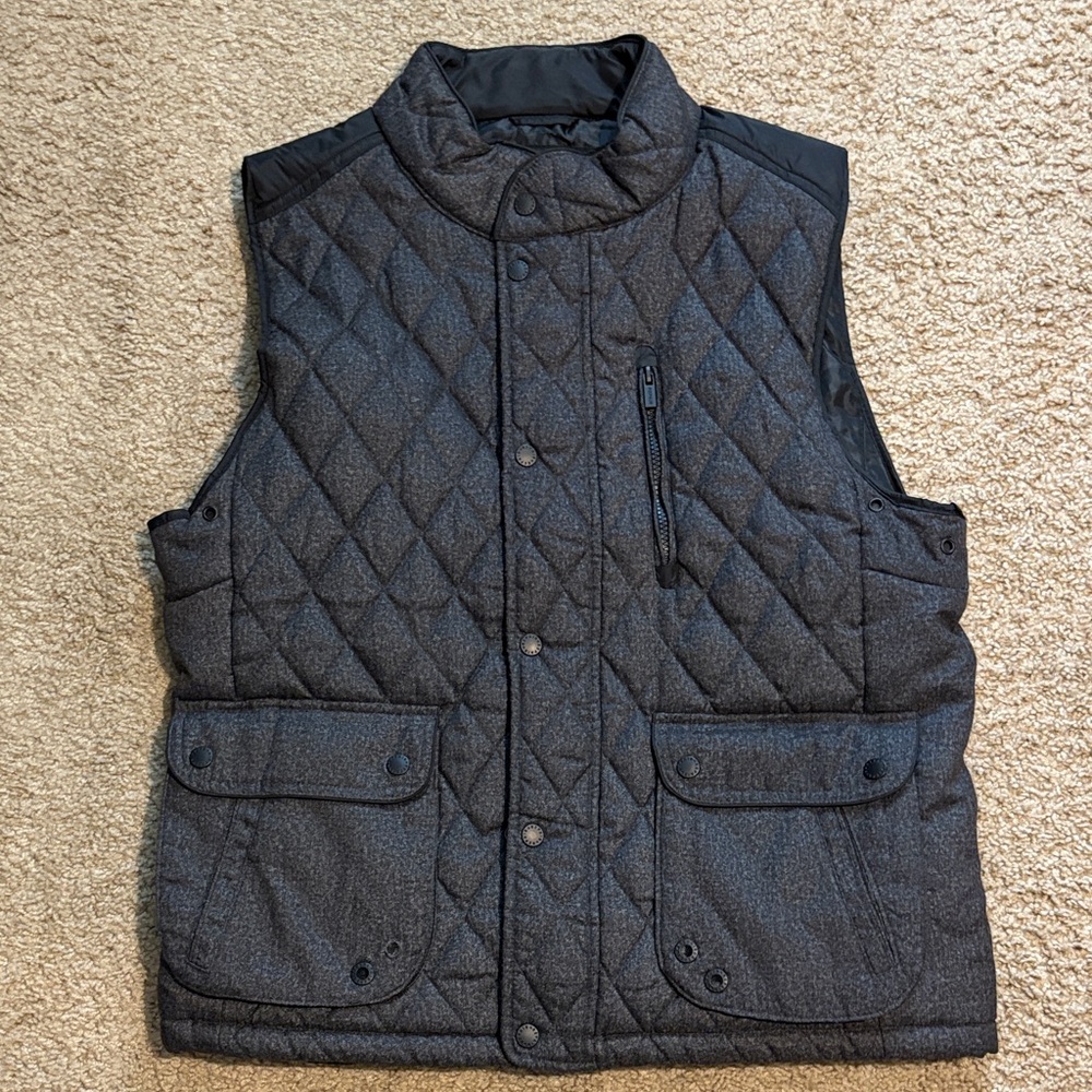 Men's Quilted Charcoal Vest